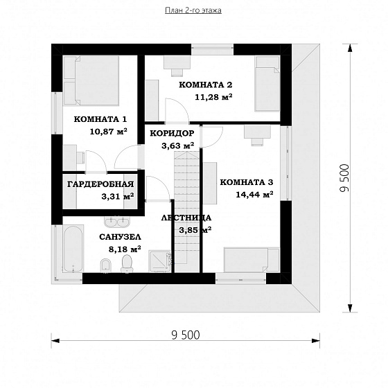 Проект 2-этажного дома "Роттердам"