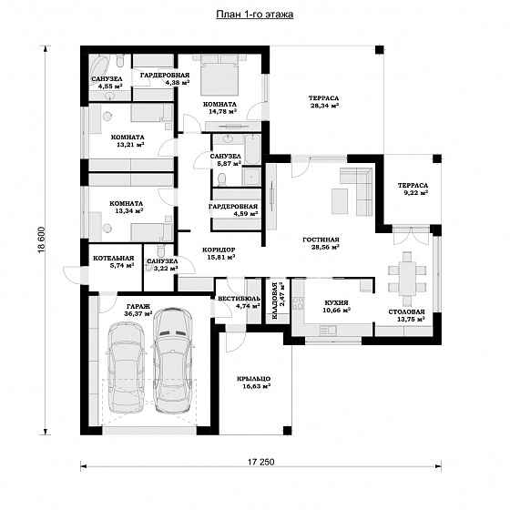 Проект 1-этажного дома Стокгольм"