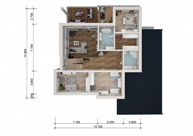 Проект 2-этажного дома "Хельсинки"