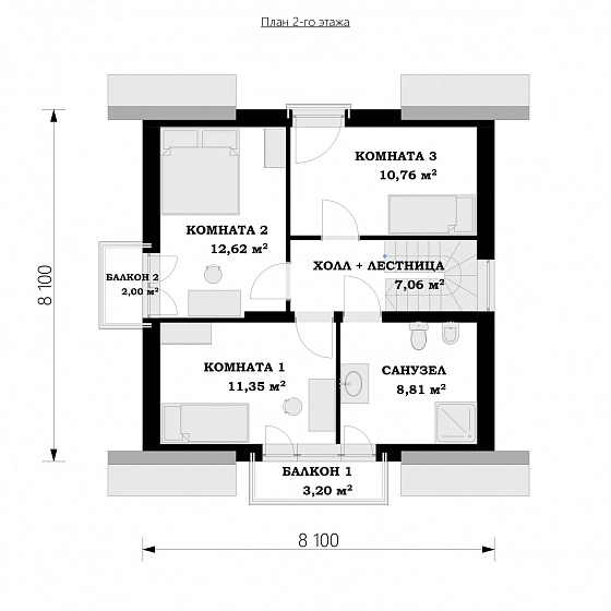Проект 2-этажного дома "Палермо"
