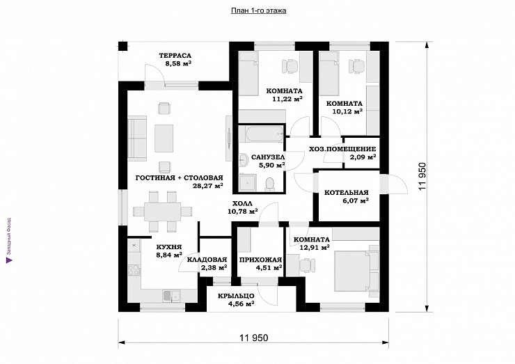 Проект 1-этажного дома "Минск"