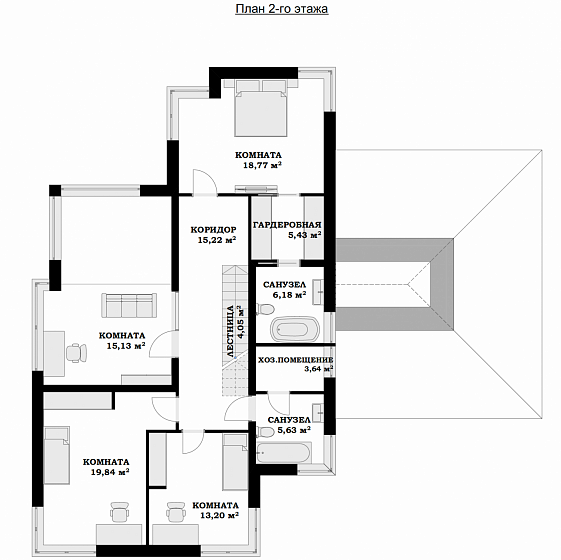 Проект 2-этажного дома "Брюгге"