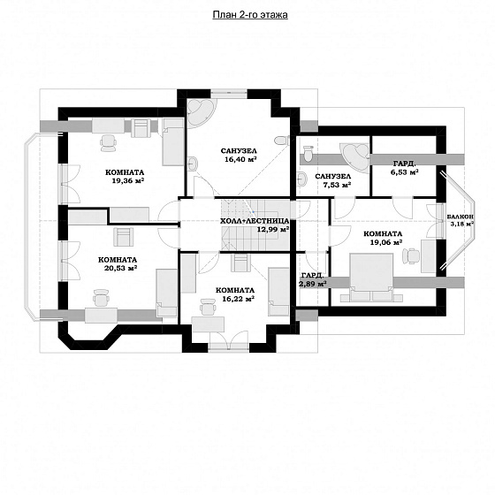 Проект 2-этажного дома "Валенсия"