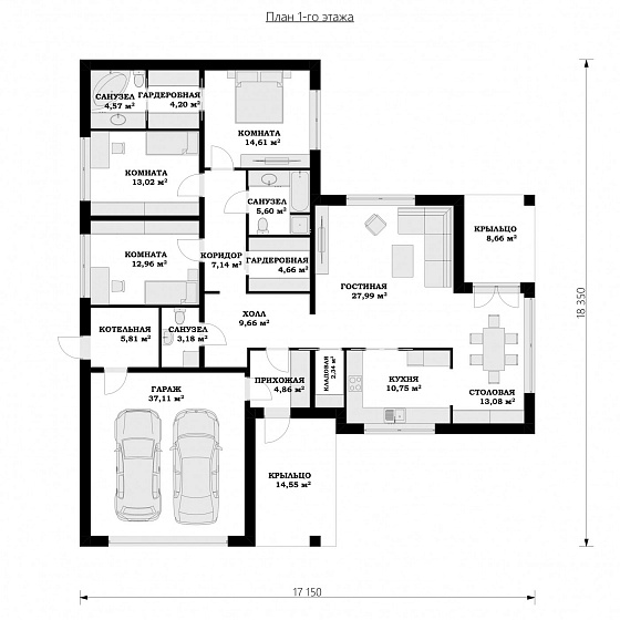 Проект 1-этажного дома "Кёльн"