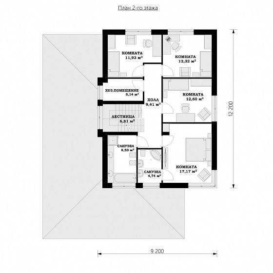 Проект 2-этажного дома "Глазго"