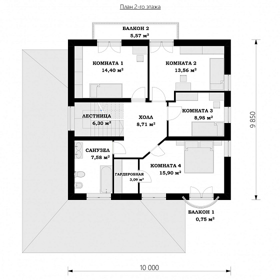 Проект 2-этажного дома "Амстердам"