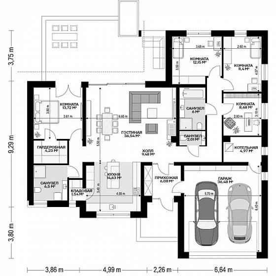 Проект 1-этажного дома "Мюнхен"