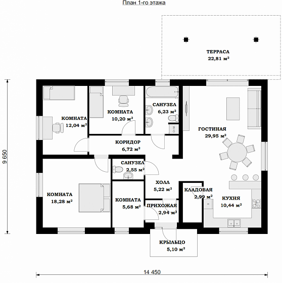 Проект 1-этажного дома "Варшава"