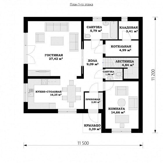 Проект 2-этажного дома "Вильнюс"