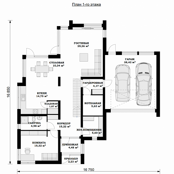 Проект 2-этажного дома "Брюгге"