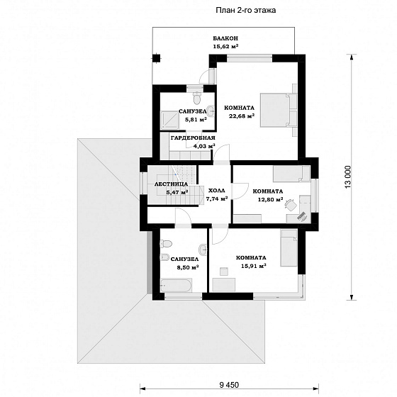 Проект 2-этажного дома "Афины"